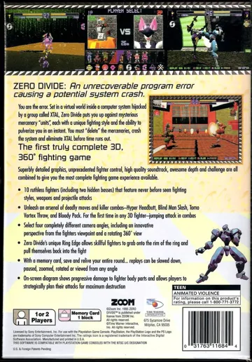 Zero Divide (EU) box cover back